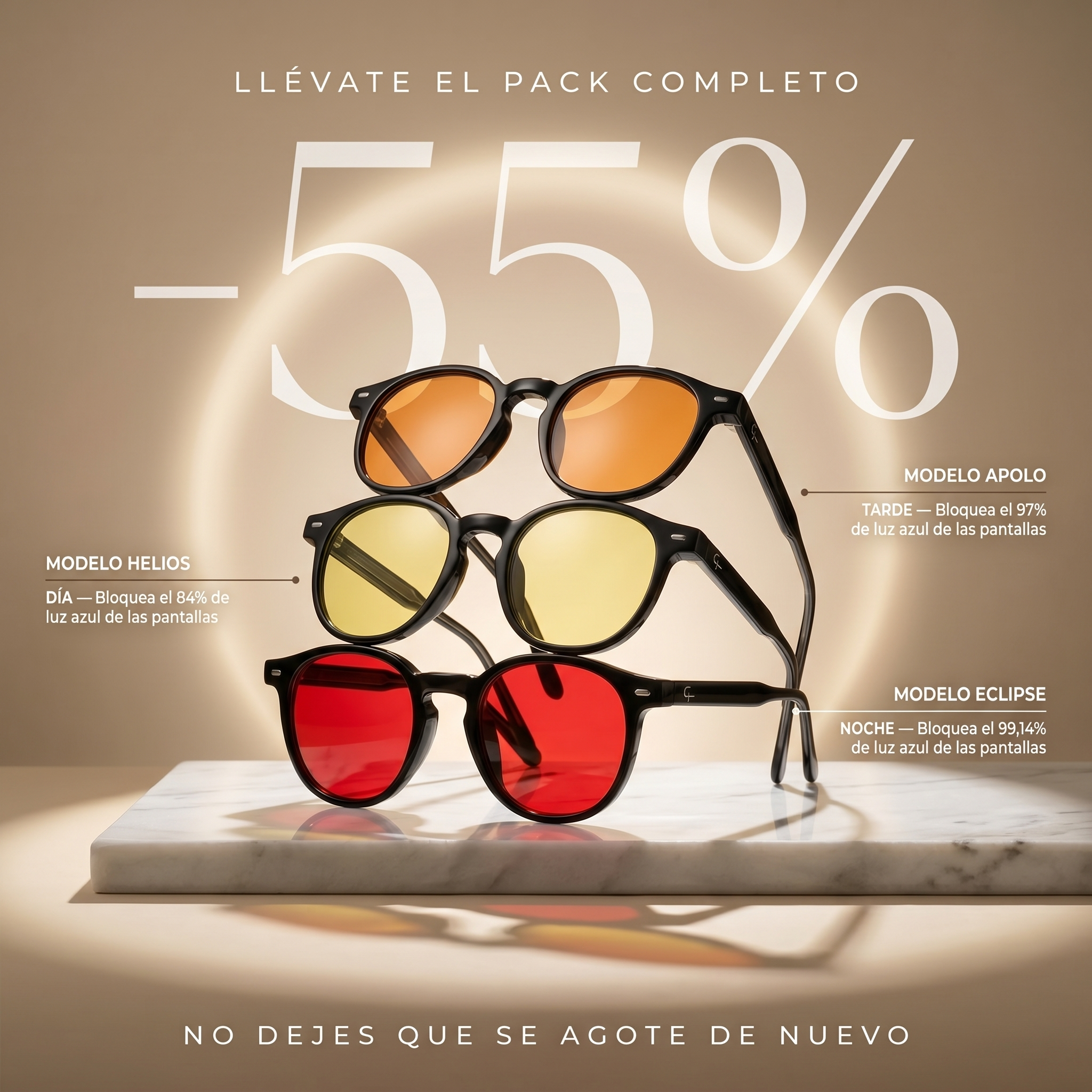Paquete Protección Completa - 3 gafas