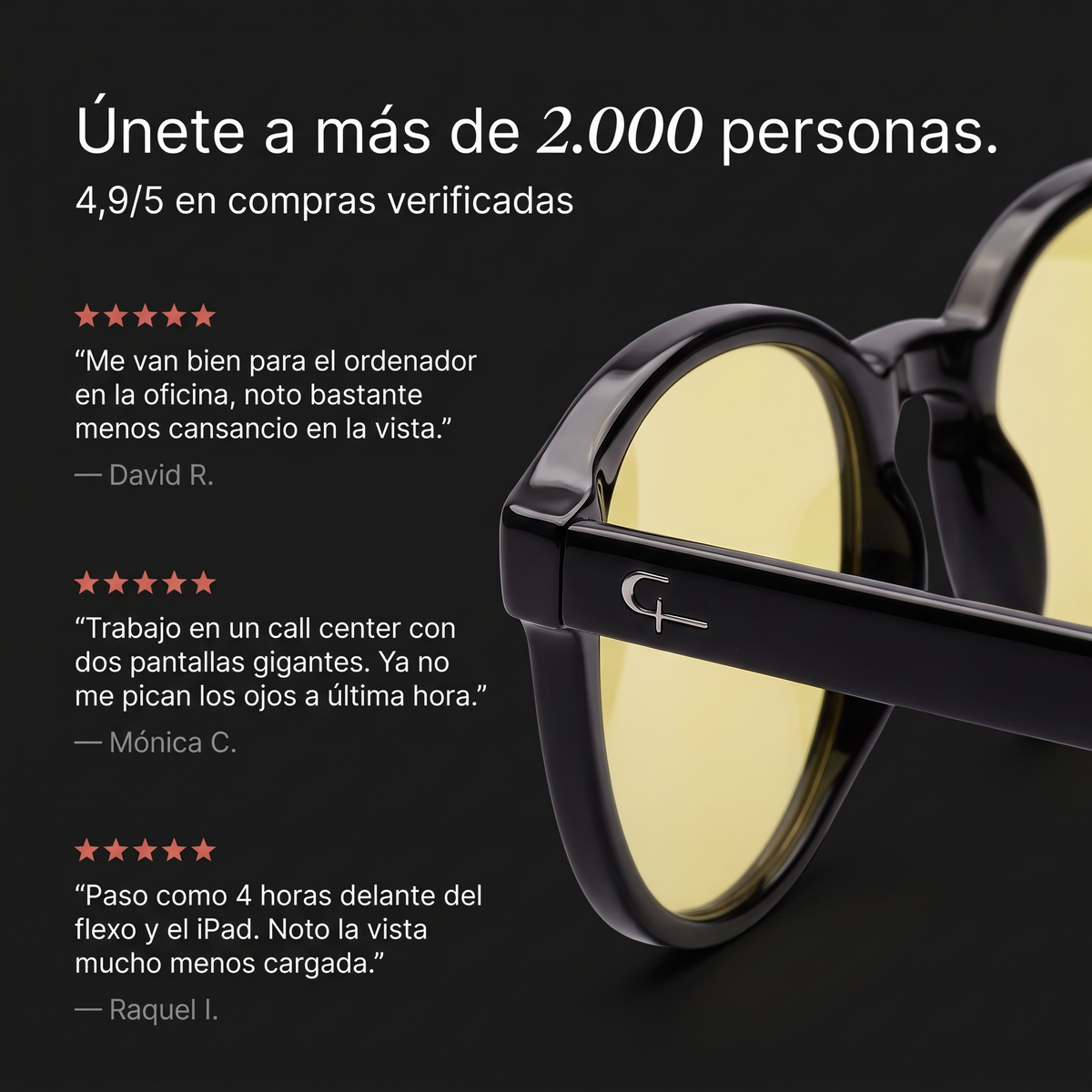 Ceryon Helios – Gafas de Filtro de Luz Azul de Día · Lente Amarilla
