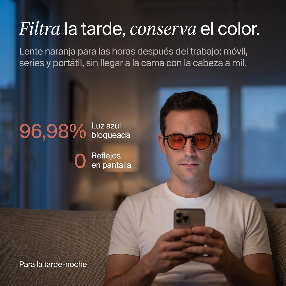 Ceryon Apolo – Gafas de Filtro de Luz Azul para la Tarde · Lente Naranja