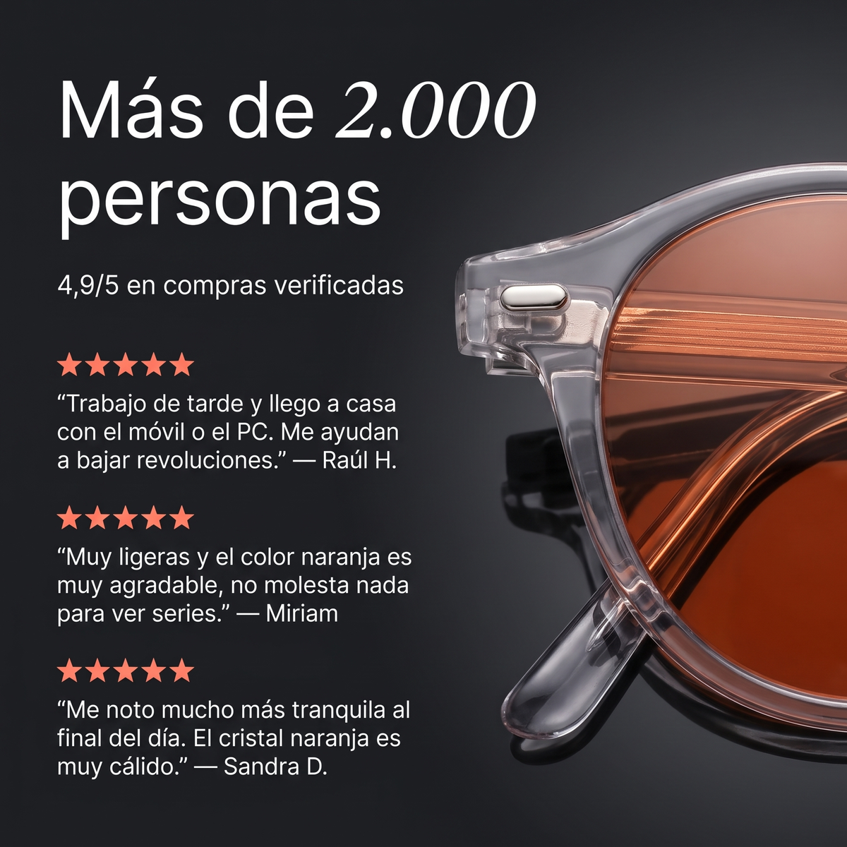 Ceryon Apolo – Gafas de Filtro de Luz Azul para la Tarde · Lente Naranja