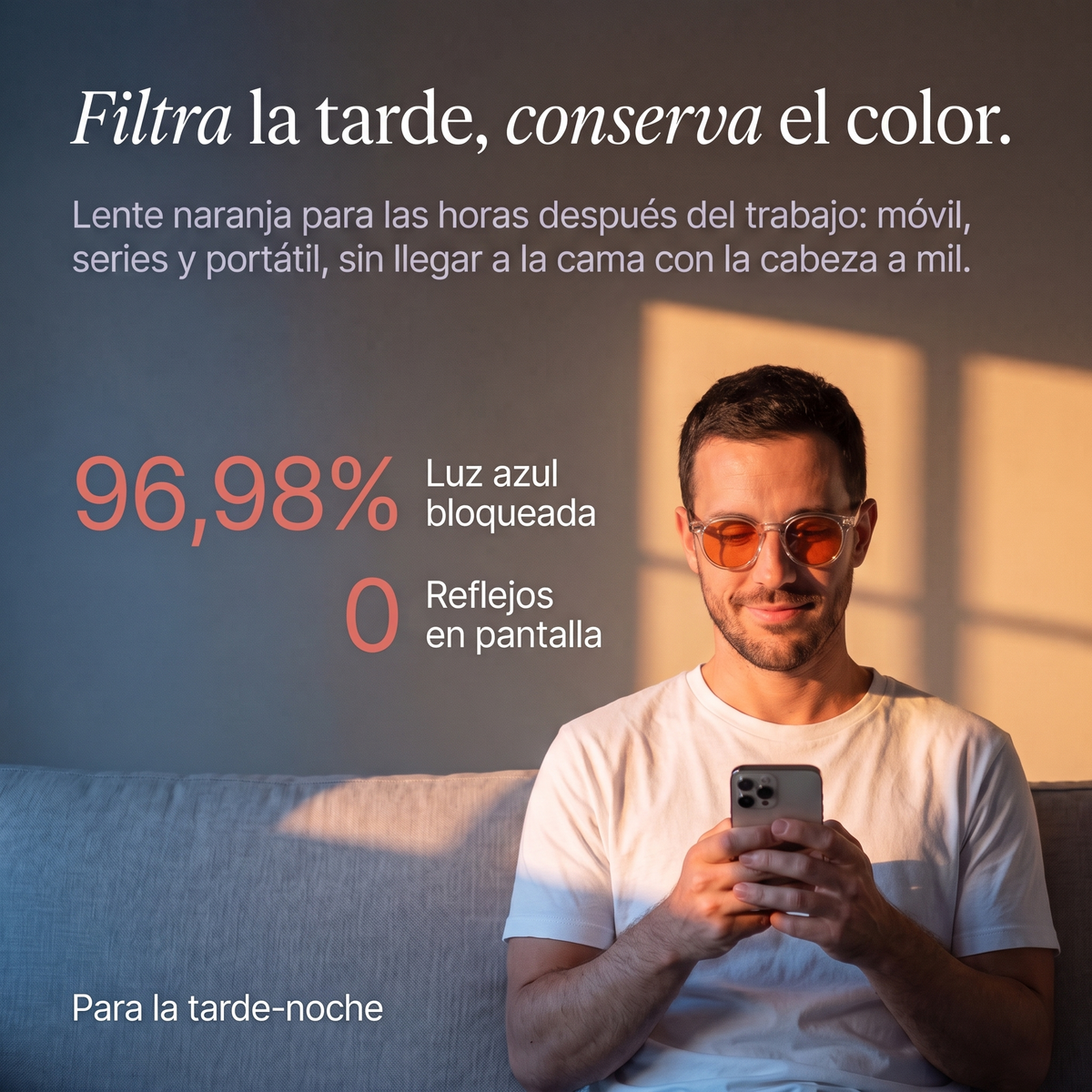 Ceryon Apolo – Gafas de Filtro de Luz Azul para la Tarde · Lente Naranja